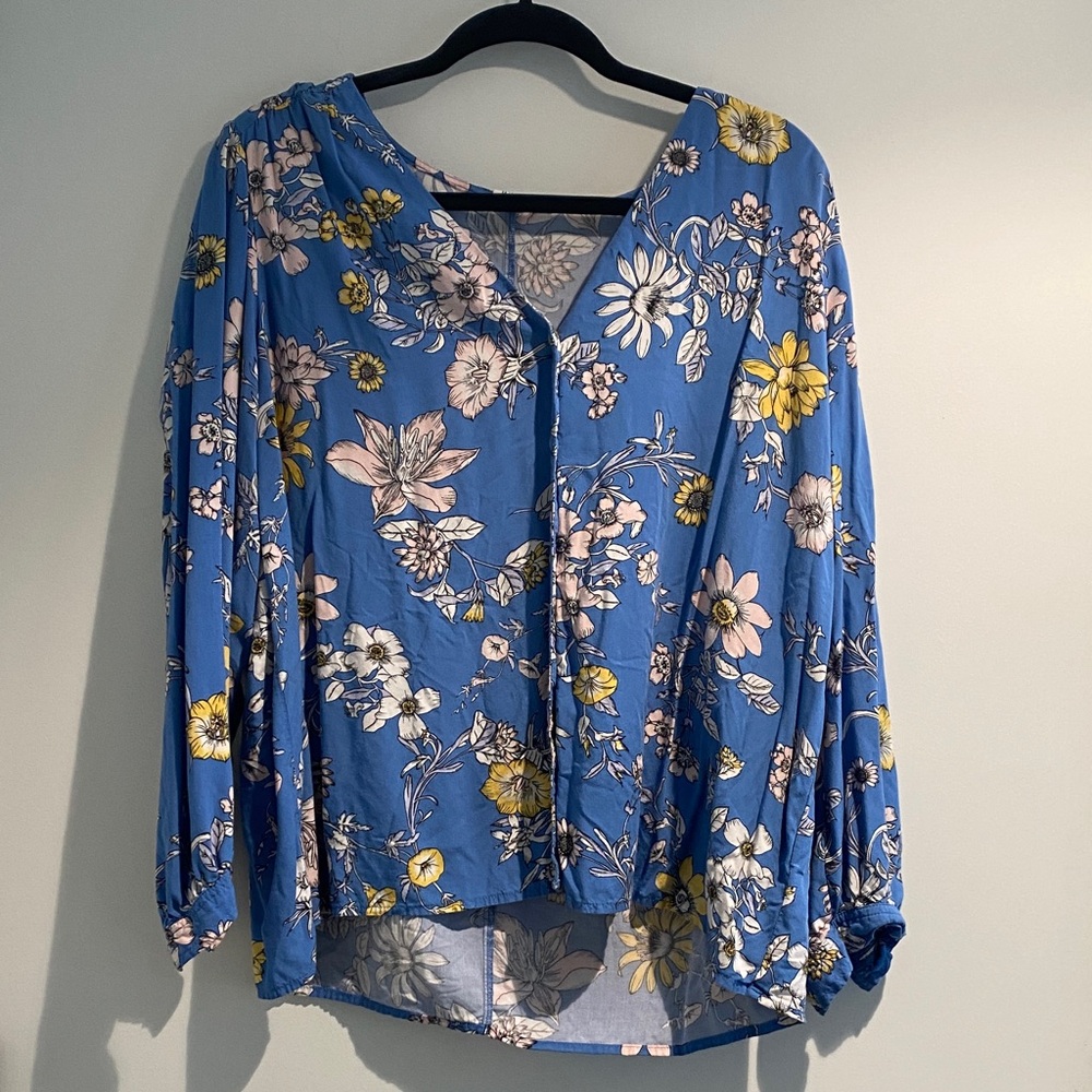 GAP Blue Floral Women's Blouse